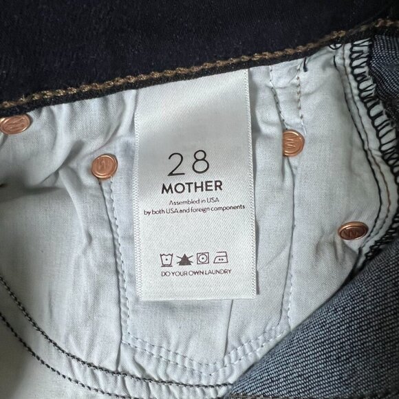 MOTHER‎ Looker Ankle Fray So Good Jeans Dark Wash Size 28 - Picture 6 of 12